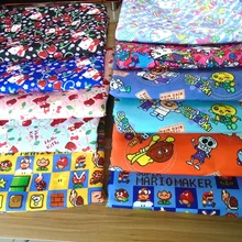 145*100 см мультфильм Super Mario Bros для лоскутов сделай сам Ткань Холст покрытие штора лоскутное шитье ткань тильда