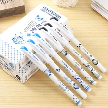 6 шт. Винтаж китайский стиль гелевая ручка фарфоровые с орхидеями цветок гелевые ручки 0,5 мм чернила ручка для школы офиса kawaii школьные принадлежности 04065