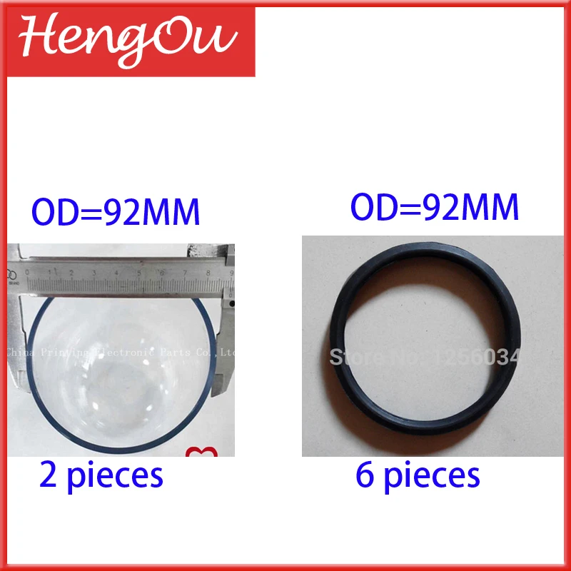 

2 pieces printing cup 0D=90MM, 6 pieces rubber seals 90MM.