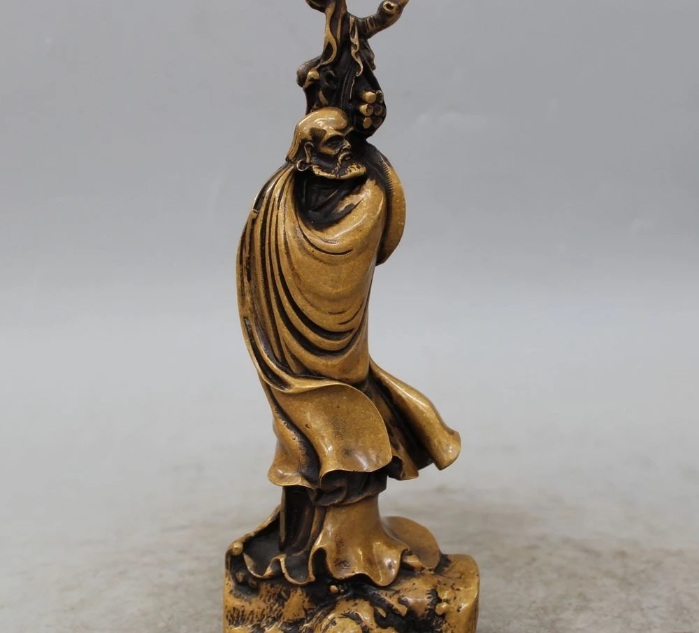 

9" Chinese Buddhism Bronze Arhat Seat Damo Bodhidharma Dharma Buddha Statue