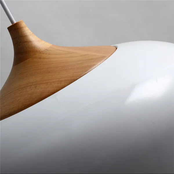 Moderne Kurze pendelleuchten Holz und aluminium lampe schwarz wei%C3%9F restaurant bar kaffee esszimmer LED h%C3%A4ngeleuchte