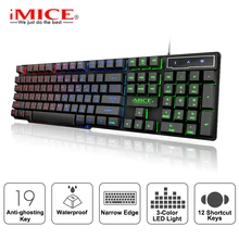 Игровая клавиатура iMice, имитация механической клавиатуры с подсветкой, русская геймерская клавиатура, проводные игровые клавиатуры USB для компьютера