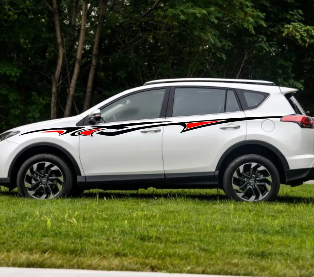 Автомобильная наклейка гоночная полоса Спорт для Suv RAV4 RAV 4 виниловая верхняя