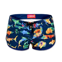 Летние праздничные Гавайские пляжные шорты с цветочным принтом с рыбками повседневные шорты с низкой талией быстросохнущие эластичные шорты женские шорты большого размера W592