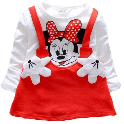 

Minnie Kids Dress Spring Autumn Children's Girls Dress Cartoon Printing Long Sleeve Girls Dress Newborn Girl Clothes For 0-24M