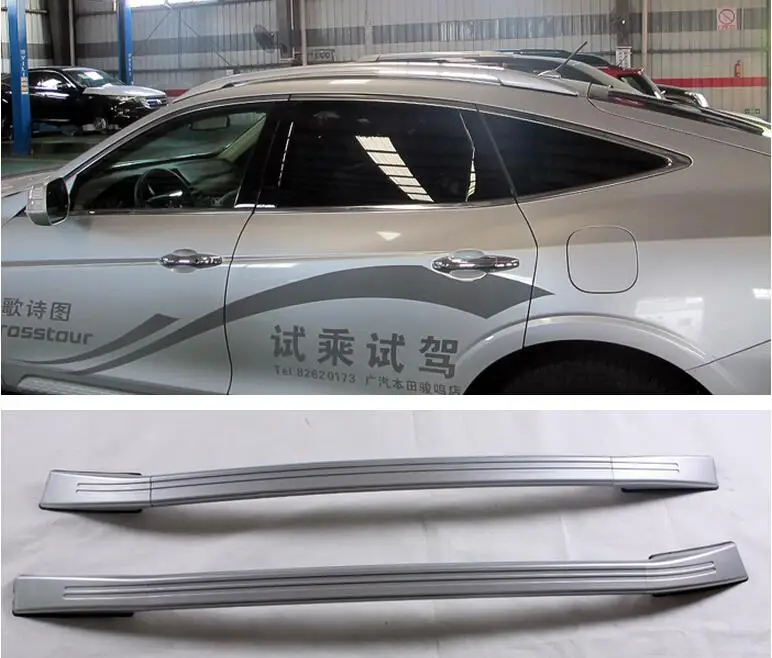 Aluminium-Alloy-Silver-Roof-Rack-Side-Bar-Rails-OEM-style-For-Honda-Crosstour-2011-2013