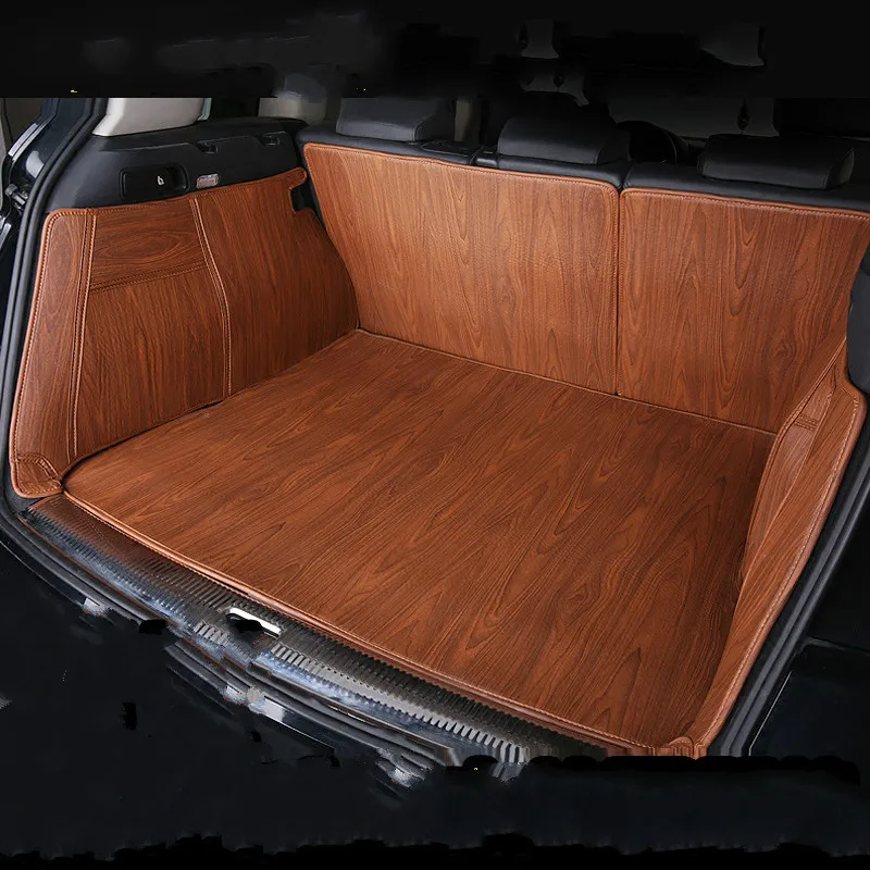 Полностью Покрытые деревянные зерна водонепроницаемые ботинки ковры прочный пользовательский багажник автомобиля коврики для Mercedes Benz C/CLA/G/GLE/S/GLA/E/GLC/GLS AMG - Название цвета: Золотой