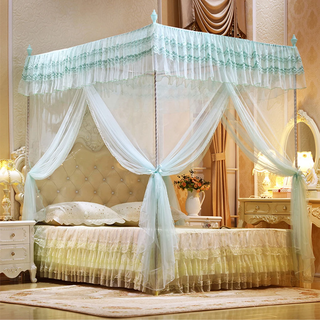 

Three-Door Open Princess Mosquito Net Double Bed Curtains Sleeping Curtain Bed Canopy Net Full Queen King