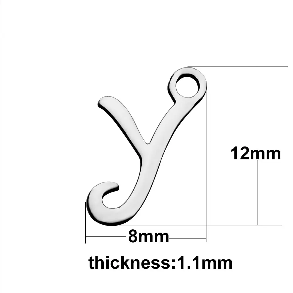 26 шт. буквы из нержавеющей стали браслет талисманы штамповки букв для ювелирных изделий A-Z размер 10*12 мм один тег Алфавит Кулон Шарм DIY ювелирные изделия