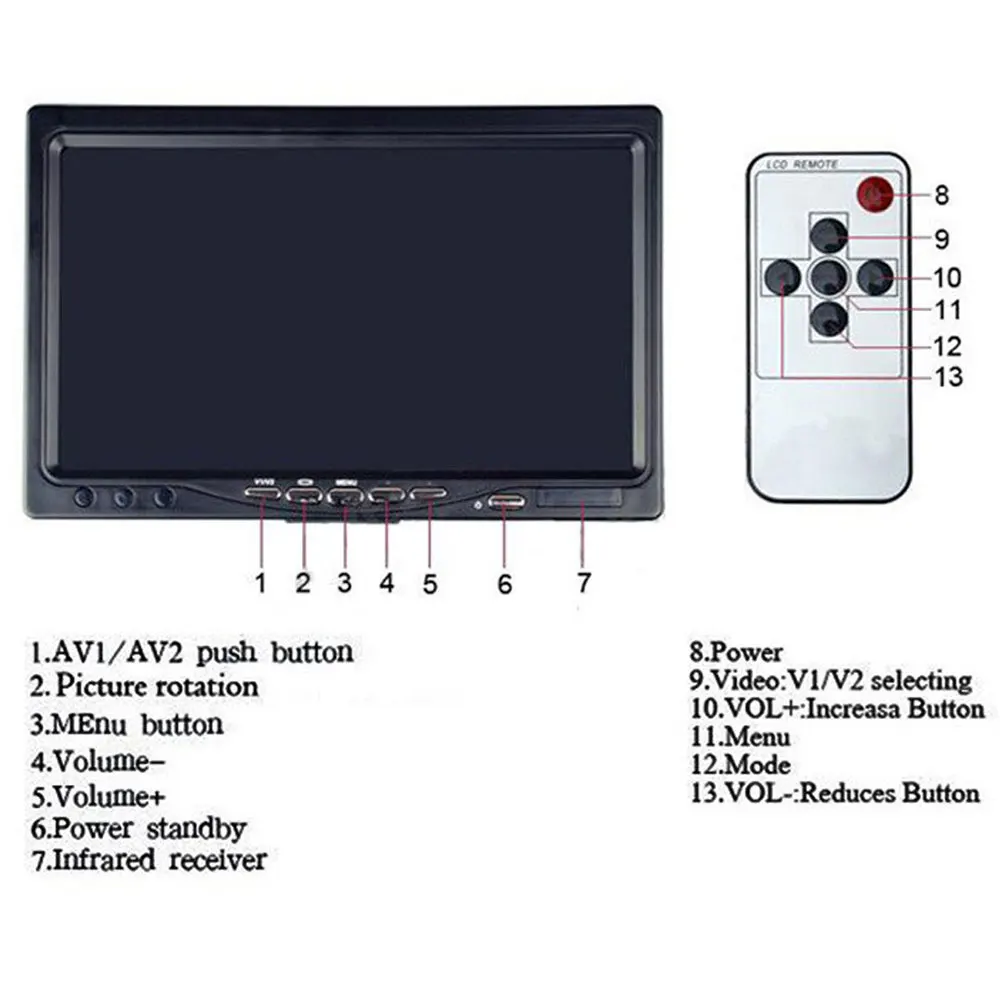 Podofo " lcd HD автомобильный монитор заднего вида Беспроводная резервная камера Система помощи при парковке цифровой дисплей для RV грузовик прицеп автобус