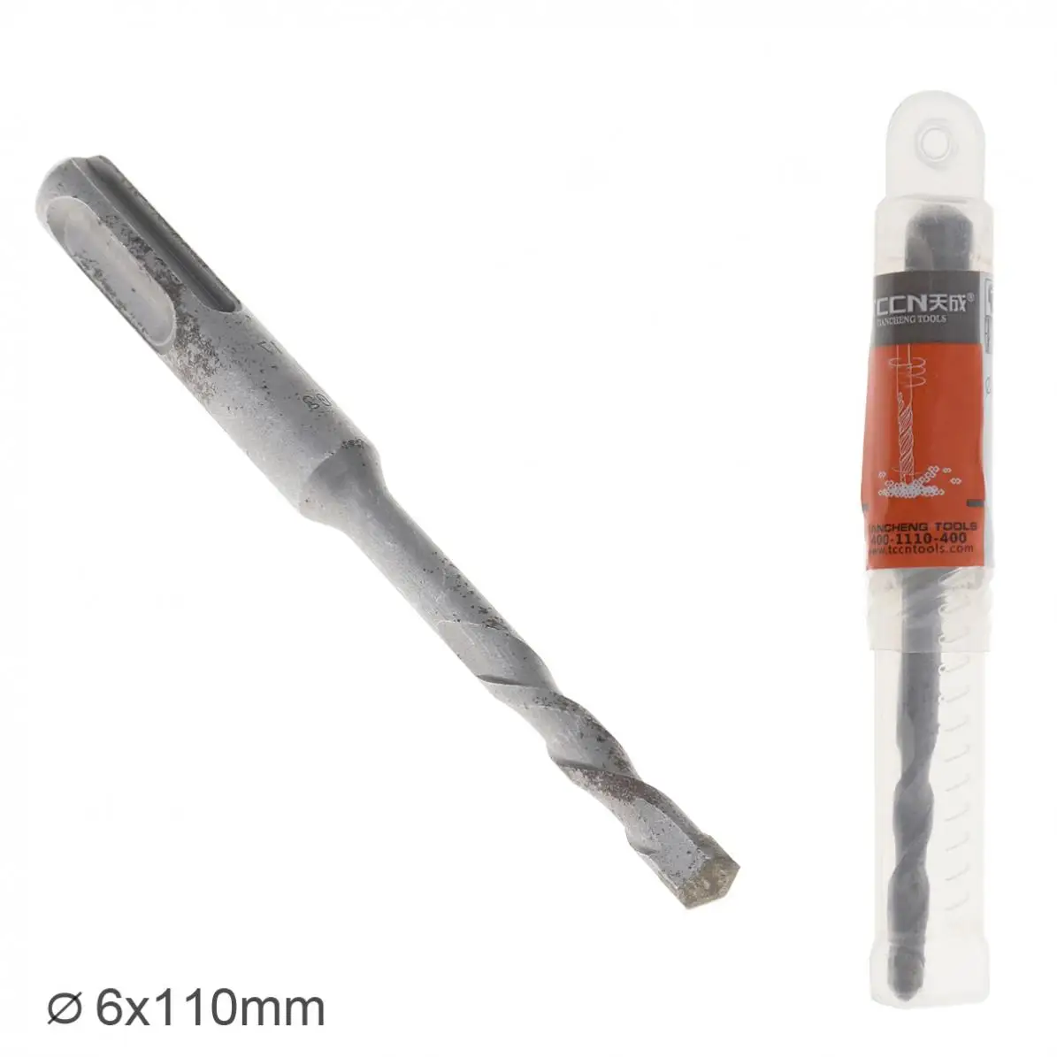

6mm Round Shank Drill Bit Set Stainless Steel Plus Rotary Hammer Concrete Masonry Drill with Plastic Box for Power Drill tools