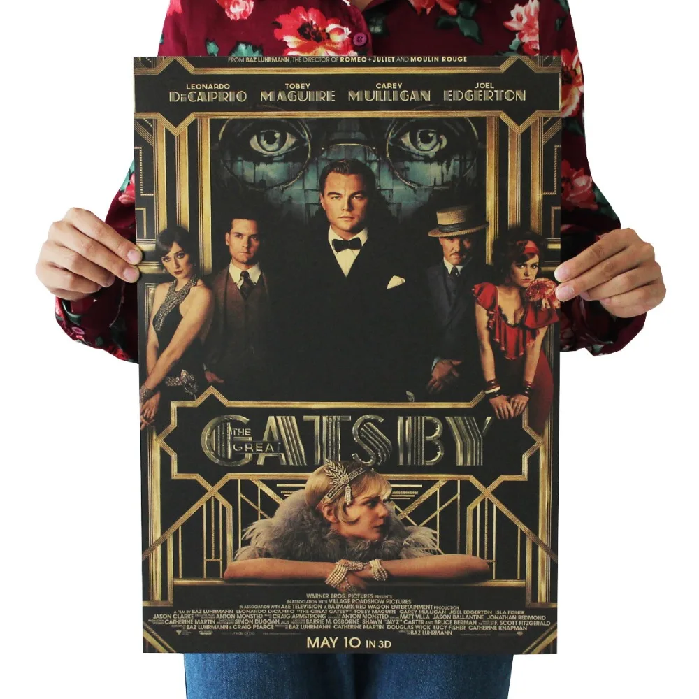 

The Great Gatsby/Leonardo DiCaprio/classic movie film poster/kraft paper/bar poster/Retro Poster/decorative painting 51x35.5cm