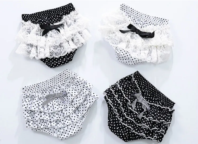 Buy Girls Short Pants Lace Baby Cotton Ruffle Bloomers