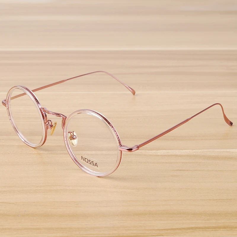Роскошные розовые женские и мужские круглые оптические оправы для очков, новые модные мужские и женские прозрачные очки, оправы для очков по рецепту