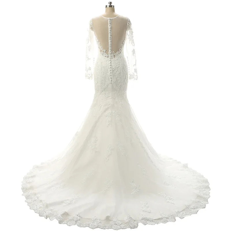 Новое поступление с длинным рукавом свадебное платье 2019 vestido de Noiva Casamento свадебное платье "Русалка" Robe de mariée свадебное платье