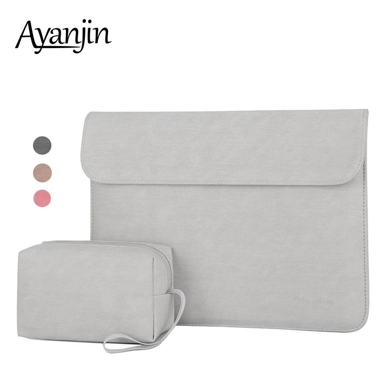 

New PU Leather Sleeve Laptop Bag 15.6 For Macbook Air 13 Case Pro Retina 11 14 15 For Xiaomi Mi Notebook 13.3 Women Men Cover