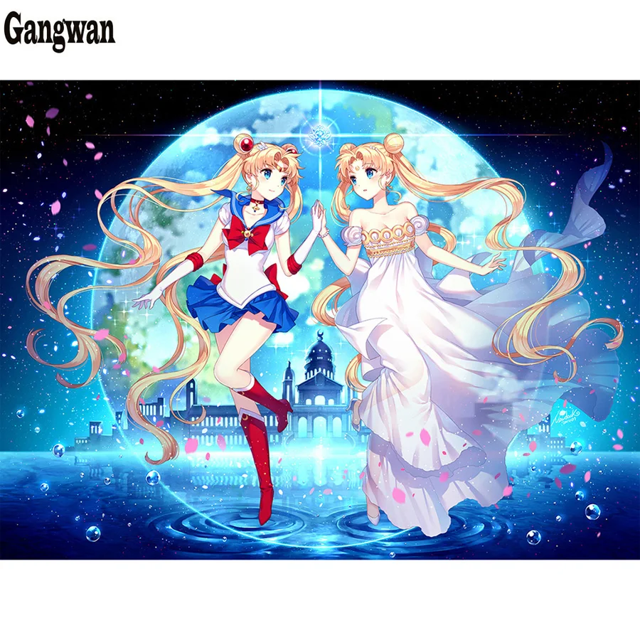 Алмазная вышивка Sailor Moon полностью квадратная круглая японское аниме 5D алмазная