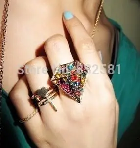 

New Fashion ! Wholesales!2019 New Retro Fashion Big Gems Rings jewelry accessories