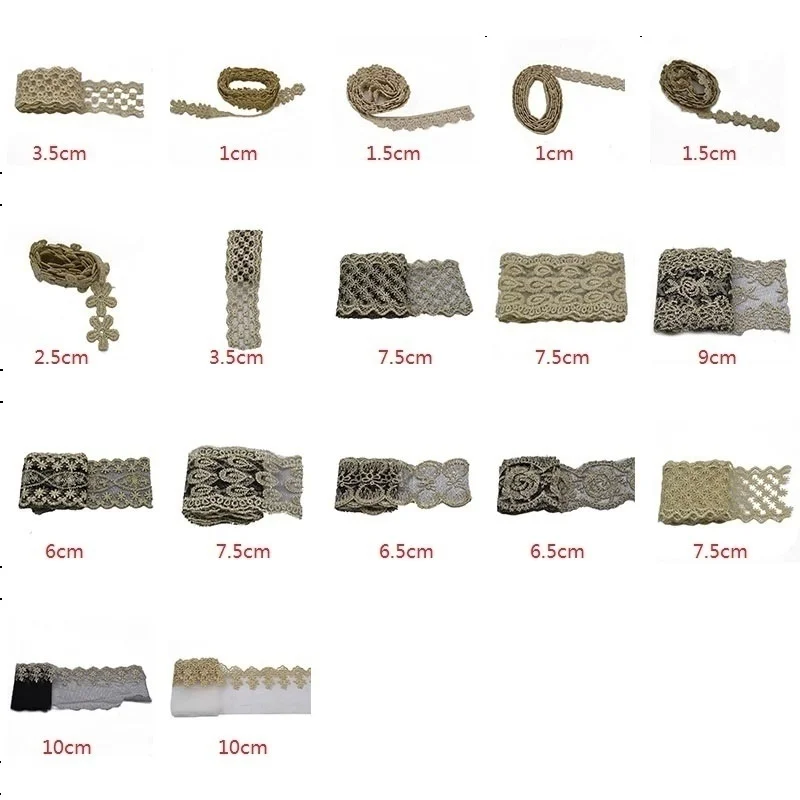 

1 meters Embroidery Cotton Lace Trim Fabric DIY Sewing Patchwork Apparel Accessories Lace Ribbon Wedding Dress Craft Supplies