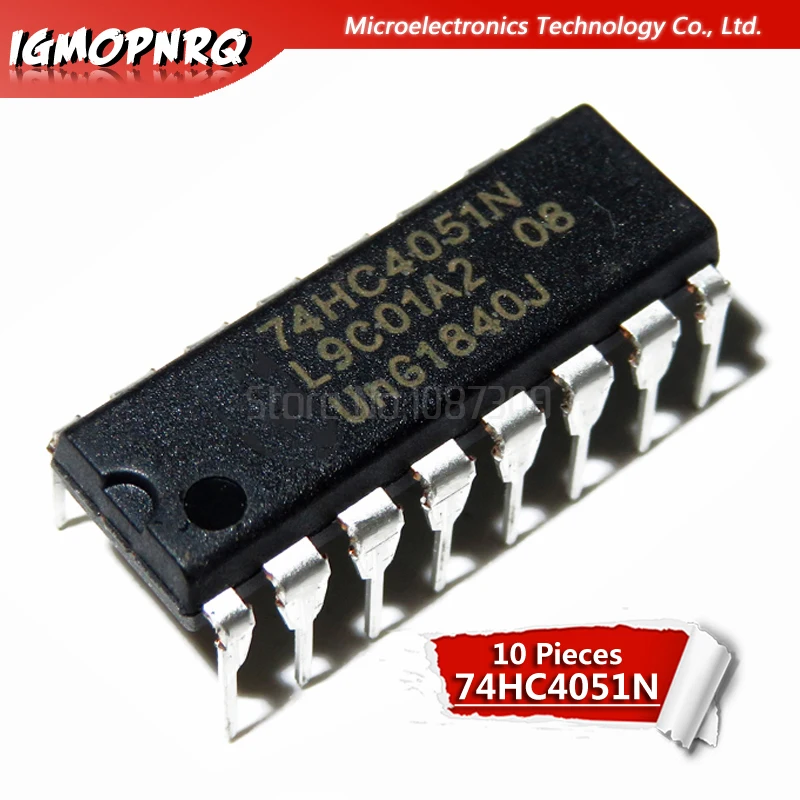 

10pcs free shipping 74HC4051N 74HC4051 SN74HC4051N DIP-16 Multiplexer Switch ICs 8-CHANNEL MUX/DEMUX new original