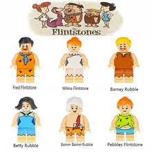 Fire Stone Flintstones Crazy Crood Figures Building Blocks Bricks Pretty Learning Fred Wilma Barney Rubble Betty Rubble Toys
