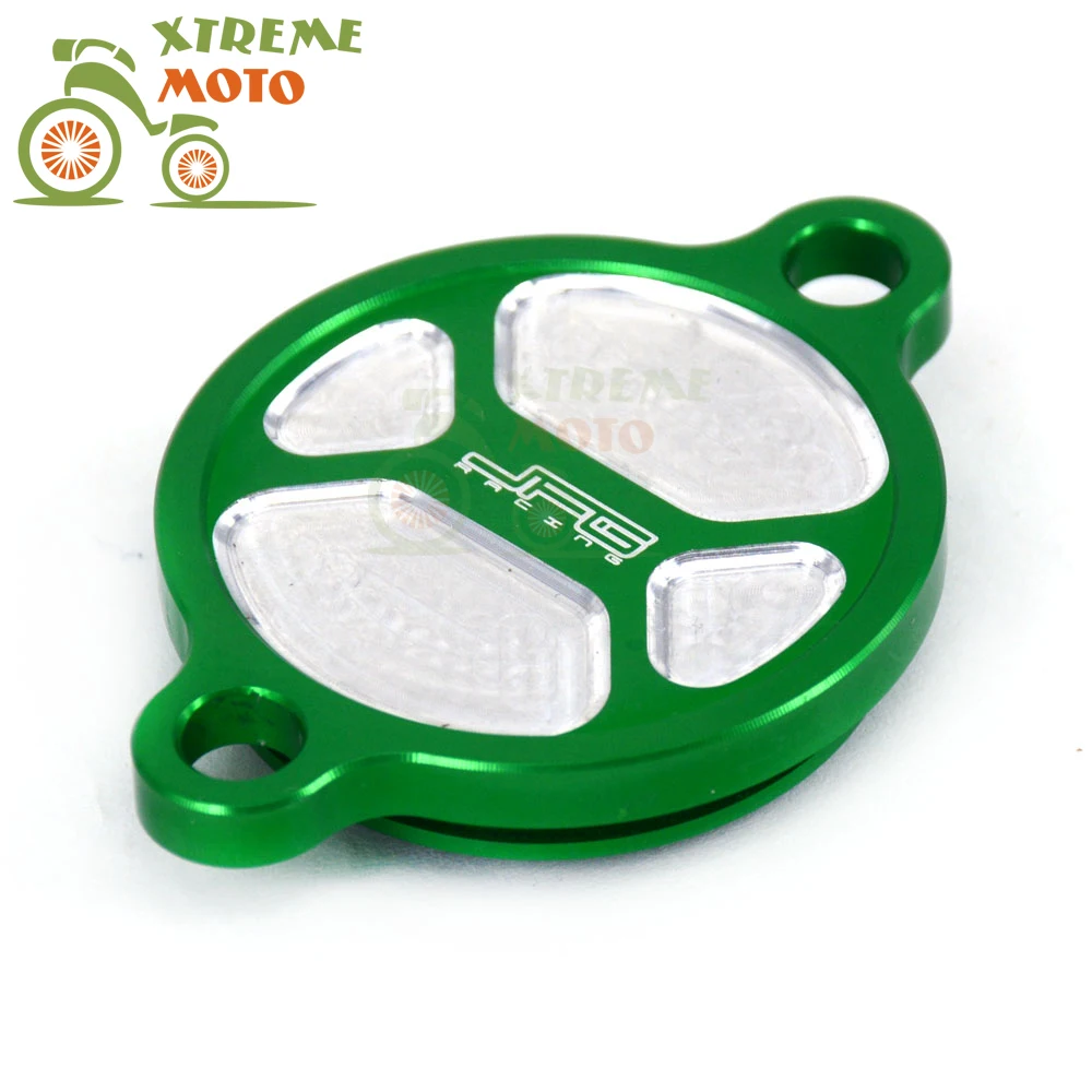 

Motorcycle CNC Billet Aluminum Green Engine Oil Filter Cover Cap For Kawasaki KXF KX450F KXF450 2016 2017 Motorcycle