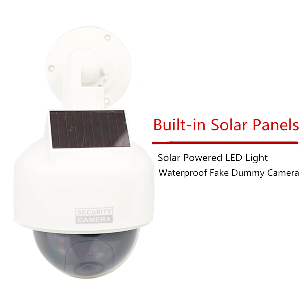 

Solar Powered Fake Camera Surveillance Outdoor Indoor Security Dummy Camera Waterproof With Flashing Red LED Light CCTV Camera