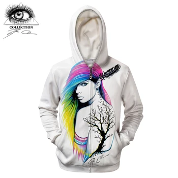 

City Indian by Pixie cold Art Girl Printed 3D Zipper Hoodies Sweatshirts Men Casual Tracksuits Hoodie Harajuku Hooded Jacket Dro