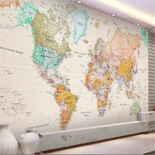 Beibehang 3d обои на заказ Фреска 3d обои для комнаты элегантный светильник цветная версия карты мира фото обои для стен 3d
