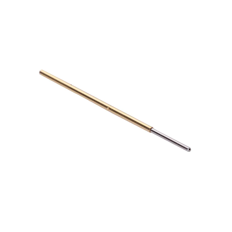 100Pcs Gold Color Spring Pressure Test Probe PL75-J1 Round Nickel Plated Needle Head Dia 0.76mm Length 33.35mm Thimble Home Tool