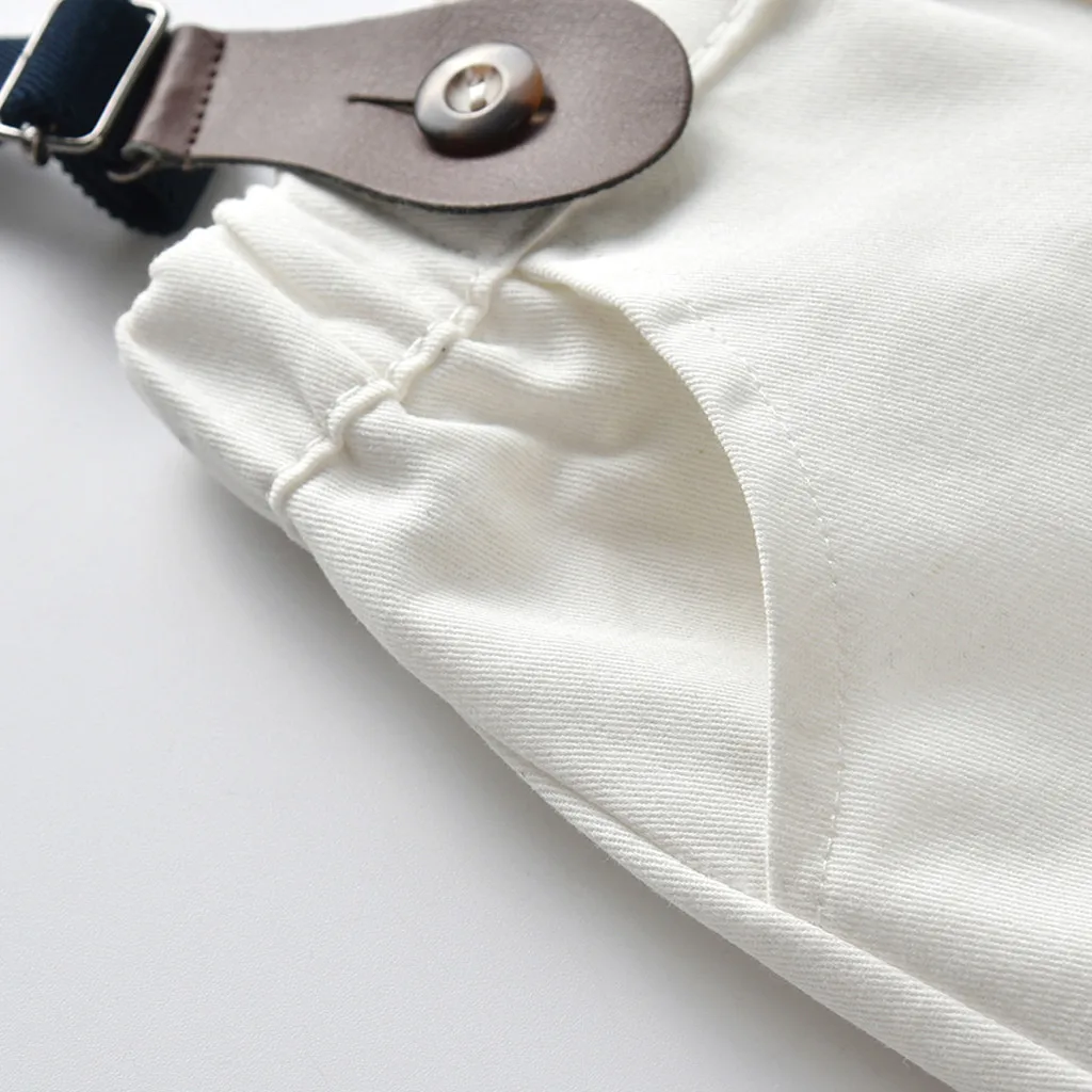Одежда для малышей Костюм Джентльмена для мальчиков, галстук-бабочка, в полоску, футболка + шорты комплект одежды комбинезоны, комплект из 2