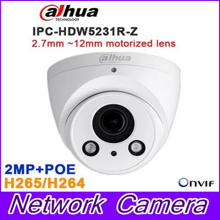 Original Dahua IPC HDW5231R Z 2MP WDR IR Eyeball Network Camera 2 7mm 12mm motorized lens