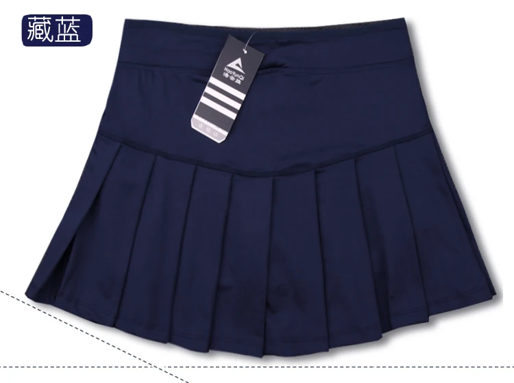 Новая Спортивная юбка для бадминтона, быстросохнущие дышащие шорты, юбка, Плиссированные Теннисные Шорты с карманом, однотонные юбки для девушек, фитнес-юбки