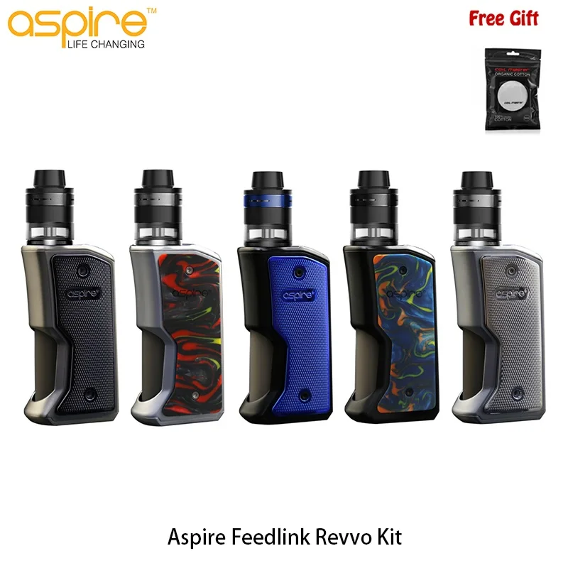 

Aspire Feedlink Revvo Kit Electronic Cigarette Squonk Box Mod Vape 2ML Revvo Boost Vaporizer Tank ARC Coil Vapour with 18650