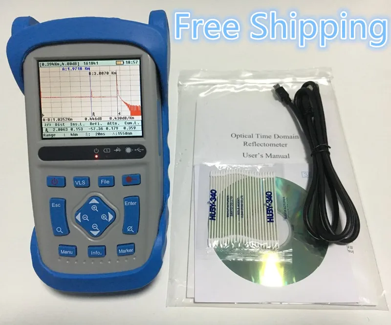 

1310/1550nm Fiber Optic OTDR Reflectometer 35/33dB 1.5/8m Dead Zone, with Carrying Bag, FC/SC/ST Connectors, (Model# FF80D35