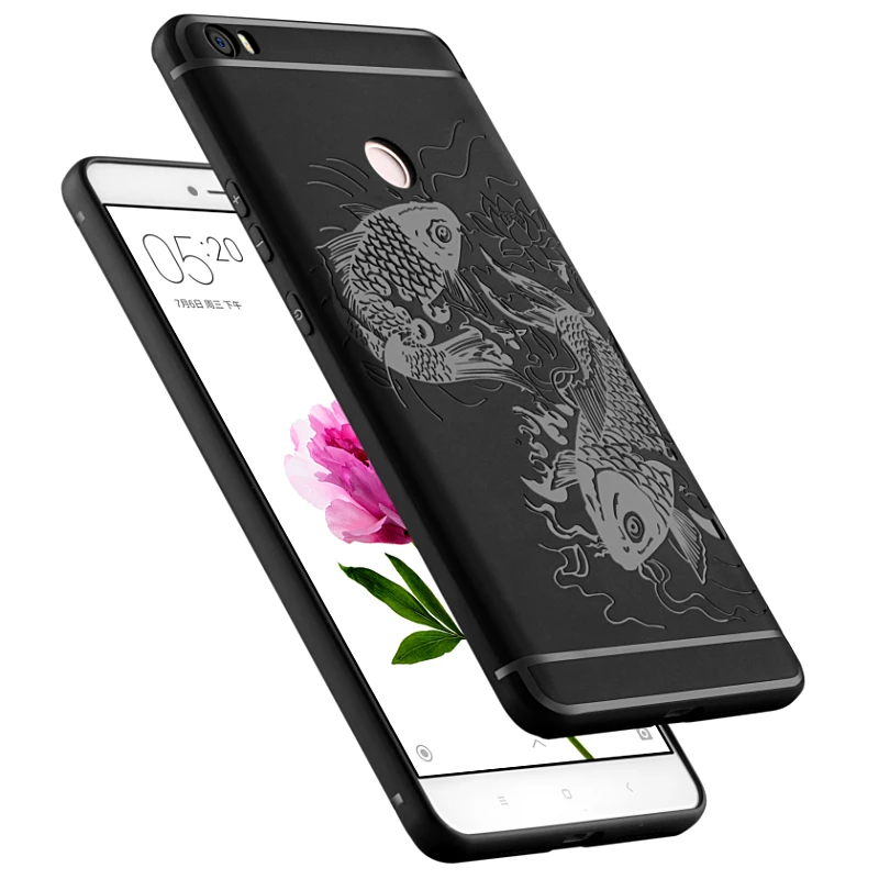 

TPU Soft Case for Xiaomi MI MAX MIMAX Case 6.44" Dual 3D Relief Phone Back Cover for Xiao MI MAX Protective Cases