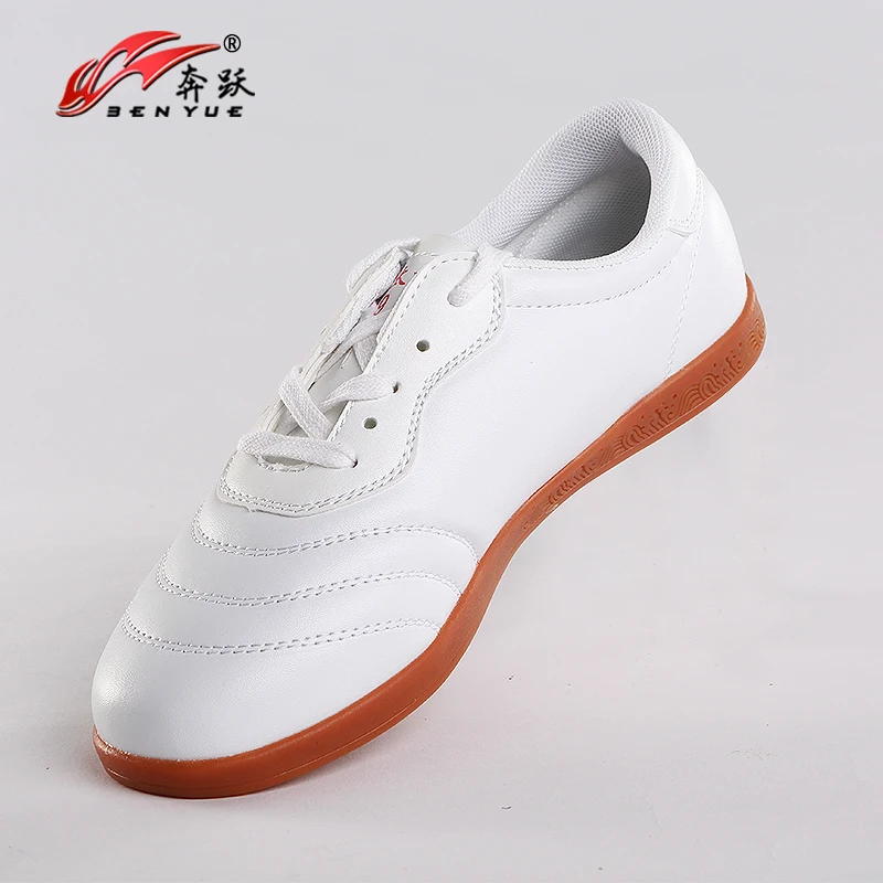 Chinese wushu shoes tai chi shoes leather kungfu taiji Practice/Cow Muscle Soles/for men and women/Wu Embroidery taekwondo sport