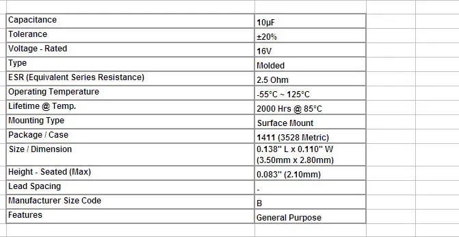 sourcing map 10uF Condensateur tantale 25V 2Broche Radial Trempé Tantalum Perle 10Pcs 