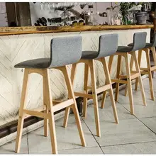 Спинка барный стул из массива дерева барный стул простой бытовой высокий стул передний стол стул