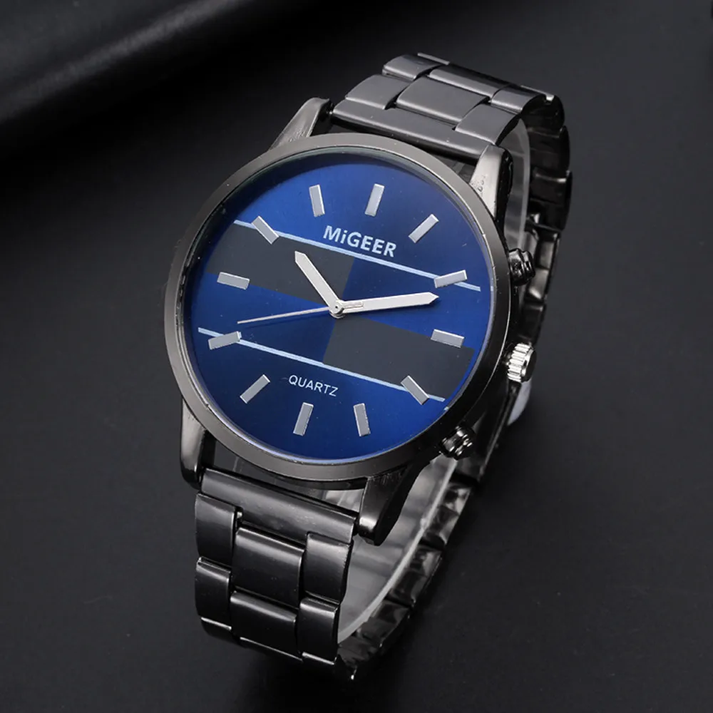 

Man Wrist Watch Fashion Design Stainless Steel Analog Alloy Quartz Watch Mens Reloj Hombre 2019 relogios masculinos