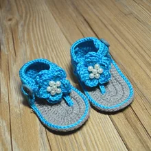 QYFLYXUEQYFLYXUE-сандалии ручной работы, шерстяные стили, синий цвет, 0-3 м, детская обувь