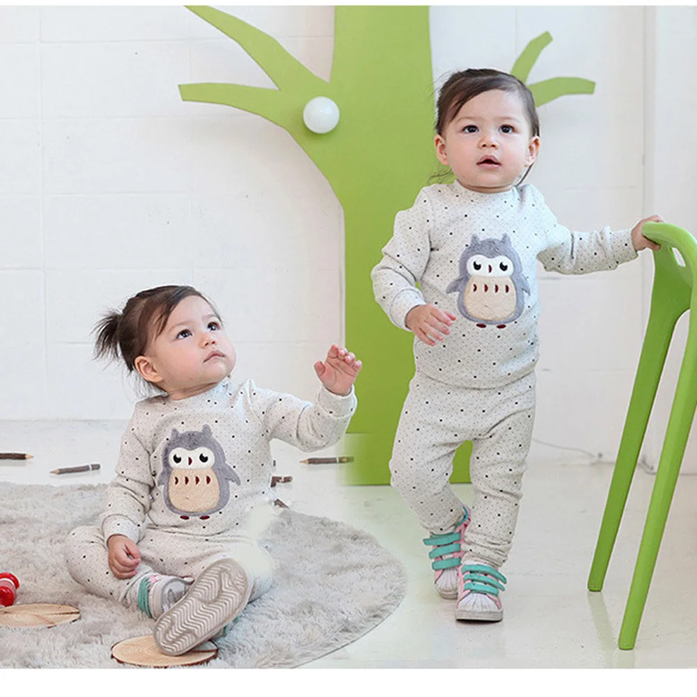 Pajamas for kids Fleece Baby Warm Winter Cartoon owl/squirrel suit Animal pajamas toddler Boy