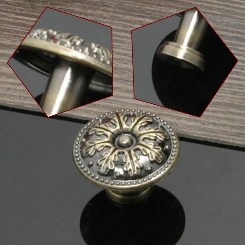 Antique Red Bronze Kitchen Knobs Cupboard Door Zinc Alloy