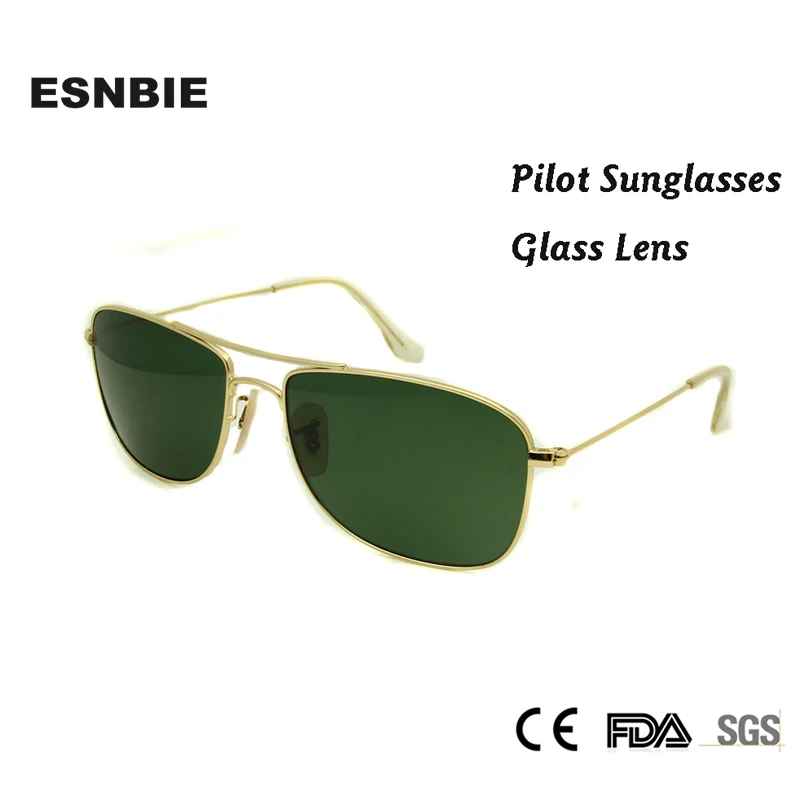 

ESNBIE Men Women Pilot Sunglasses Brand Designer gafas de sol Glass Lens non scratch Mirrored Sunglass Driving Eyewear