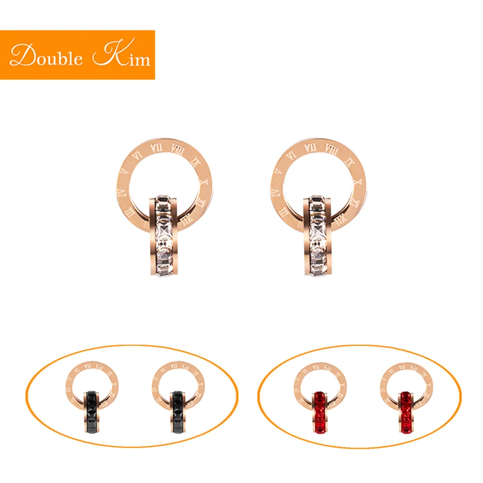 Серьги-гвоздики с двойной петлей, титановые серьги из нержавеющей стали, антиаллергенные, не вредят коже, модные трендовые женские ювелирные изделия, подарок