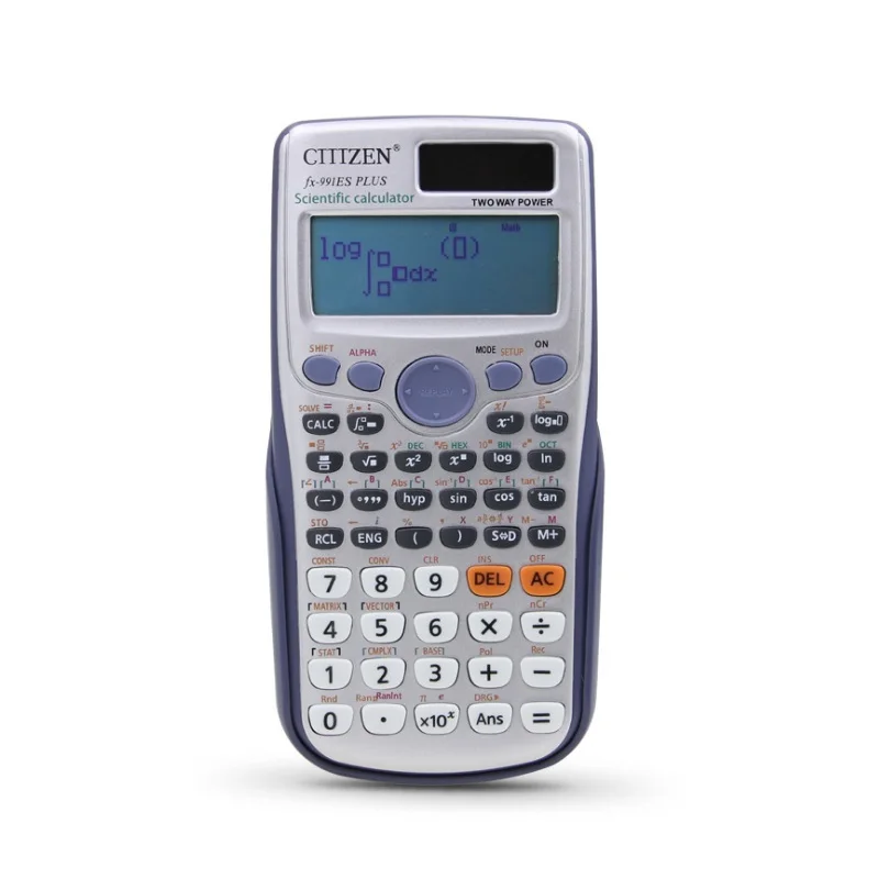 Светло-серый Совершенно FX-991ES-PLUS научный калькулятор функция для школьного офиса два способа питания - Цвет: Светло-серый