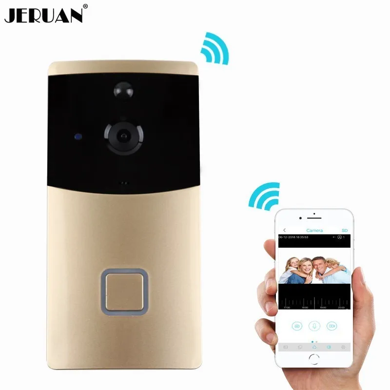 JERUAN Смарт Wi-Fi 720 P Беспроводной видео-телефон двери HD Камера видео звонок безопасности Камера с ПИР обнаружения движения Ночное видение