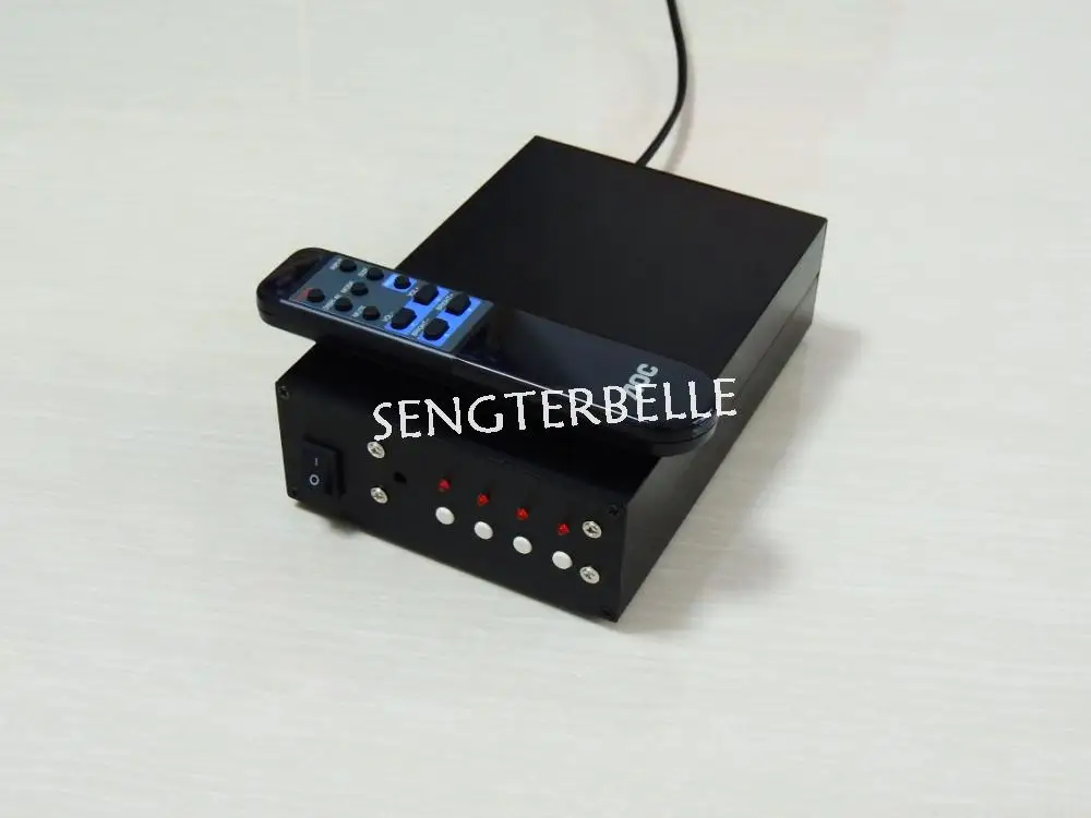 Finished remote audio switcher 4 ways choose input stereo 1 way output memory fuctionremote