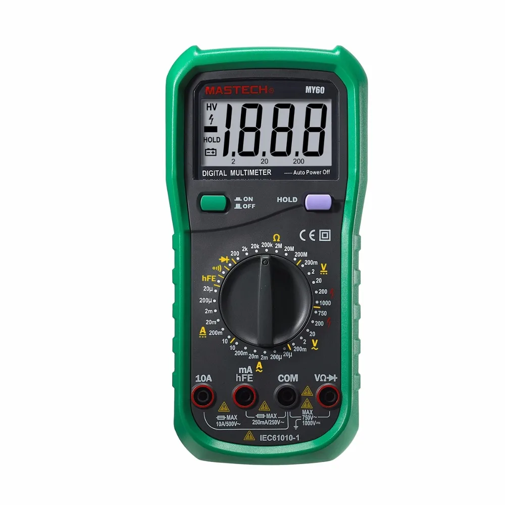 

MASTECH MY60 Digital Multimeter AC/DC Voltage Current Resistance Tester