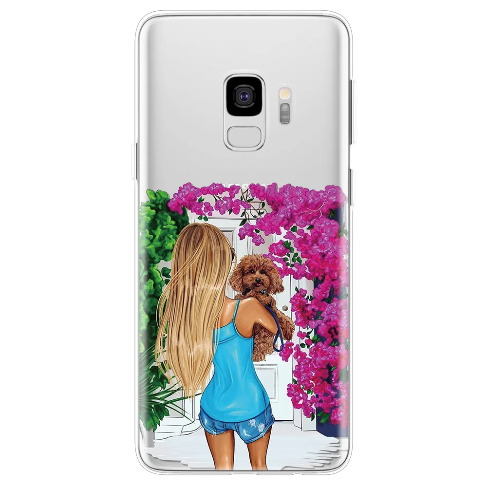 Черные коричневые волосы для мамы и малыша девушка чехол Samsung Галактики A51 A71 A70 A40